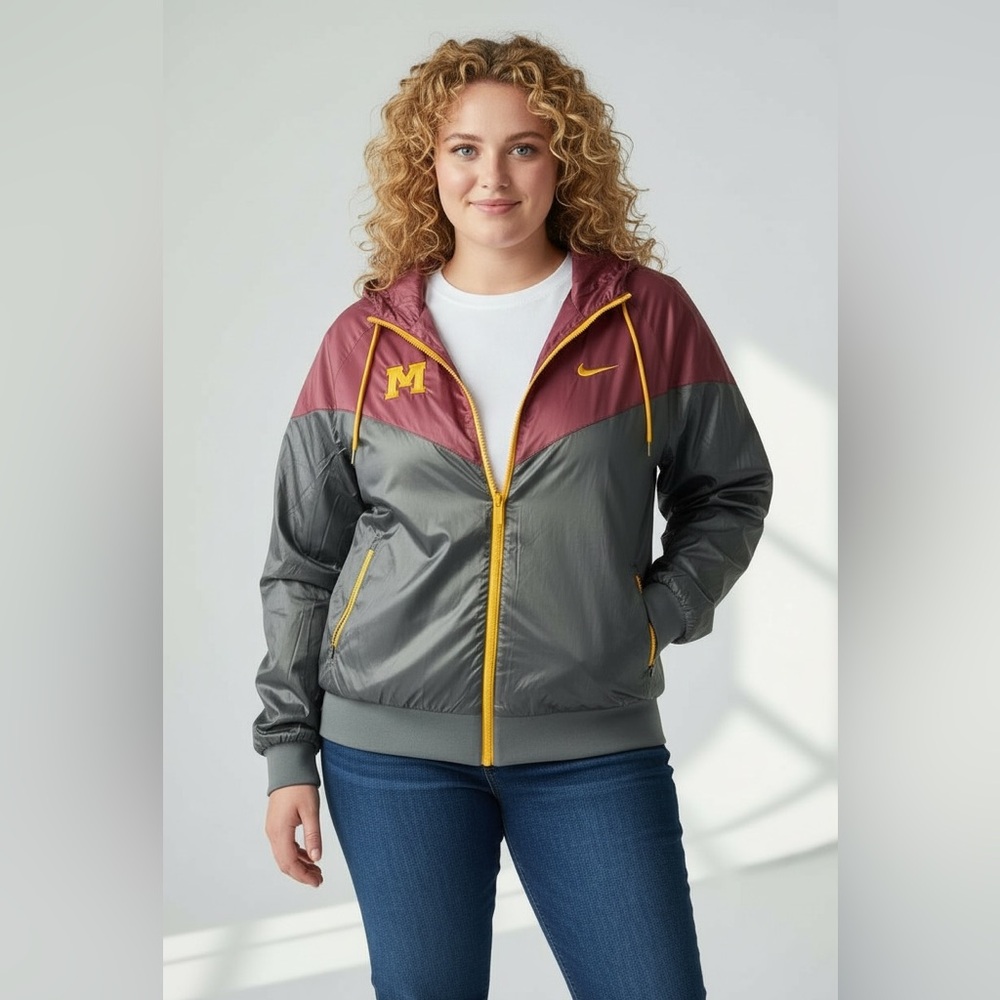 NWT Nike Minnesota Golden Gophers Windbreaker Jacket 2XL NCAA Team Summer - Picture 2 of 16